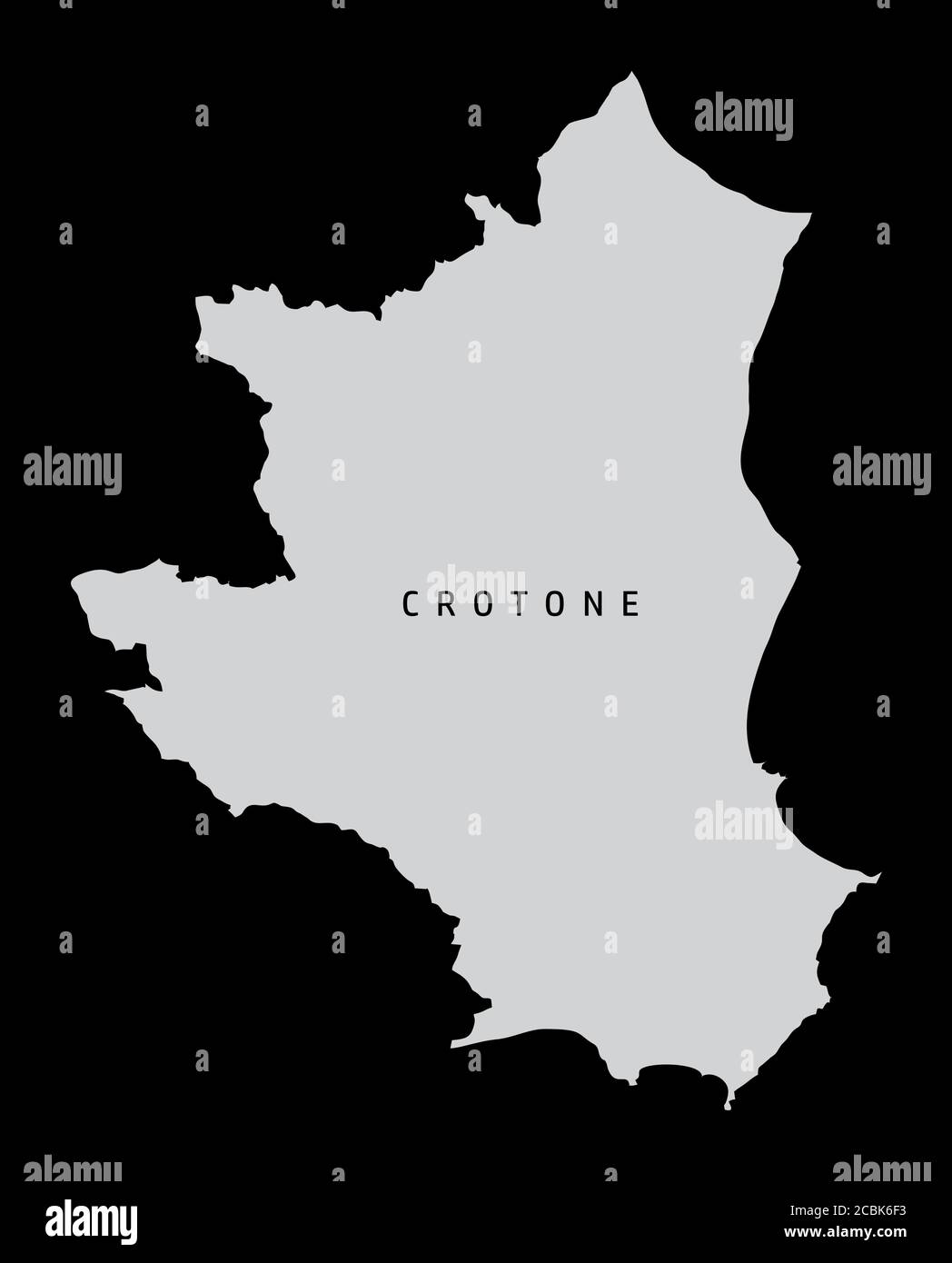 Mappa della provincia di Crotone Illustrazione Vettoriale