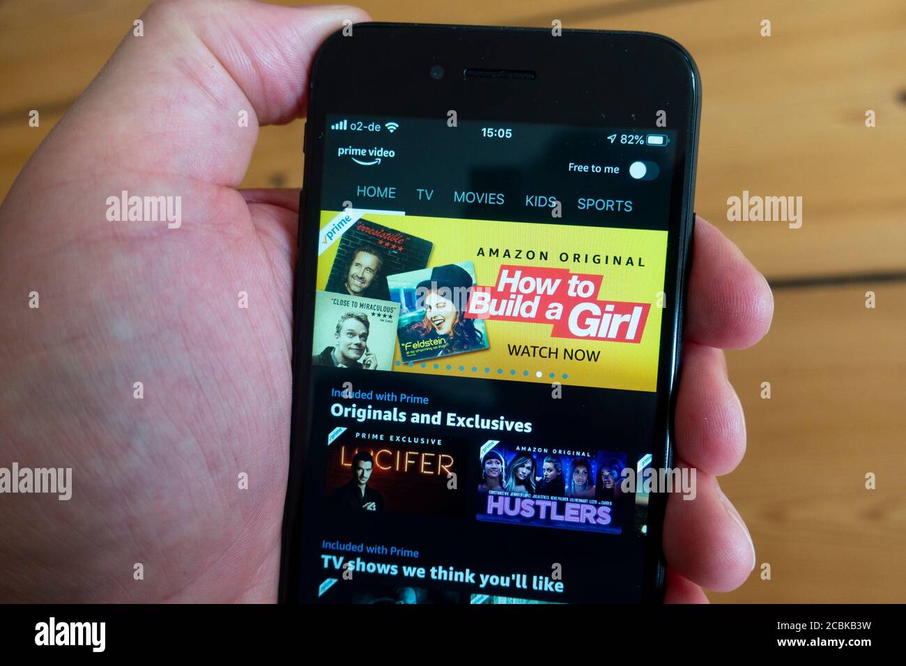 Dettagli dell'app Amazon prime Video su uno smartphone schermo Foto Stock