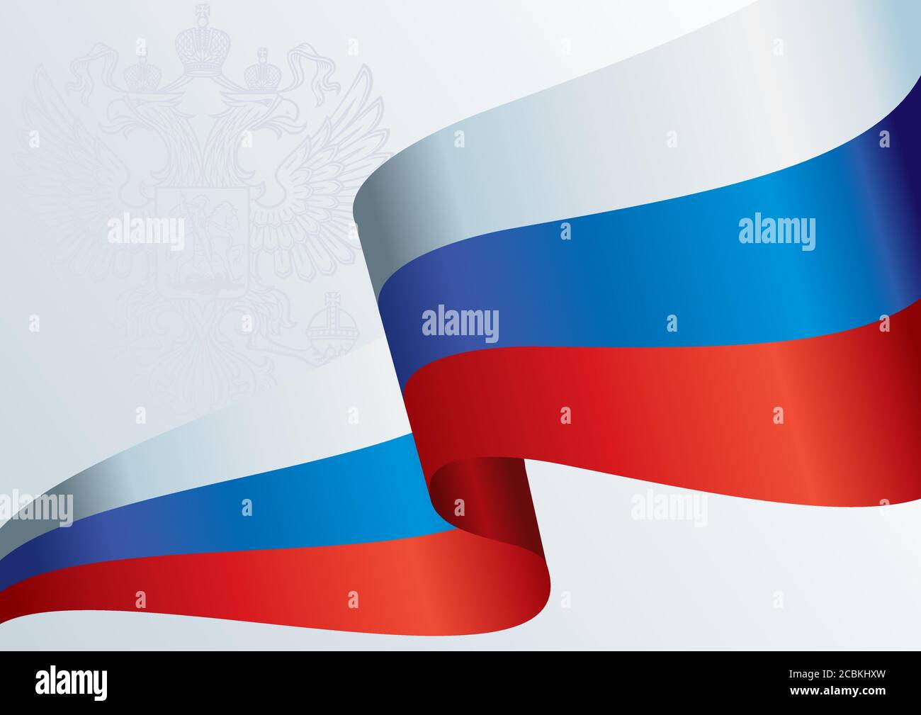 Bandiera della Russia, Federazione Russa. Bandiera russa. Modello per il design del premio, un documento ufficiale con la bandiera della Russia. Illustrazione Vettoriale