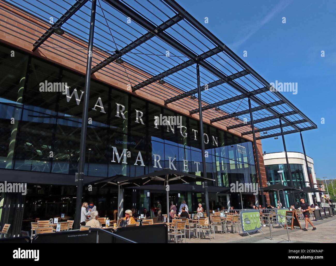 VINCI Construction, New Market Hall, Warrington Town Centre, Time Square, Academy Way, Warrington, Cheshire, Inghilterra, Regno Unito, WA1 Foto Stock