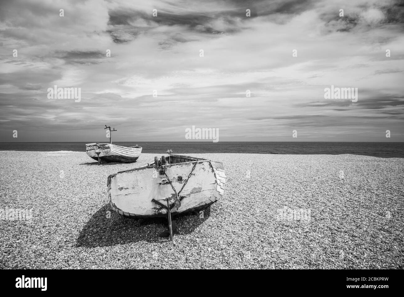 Old Aldeburgh barche da pesca sulla spiaggia Foto Stock
