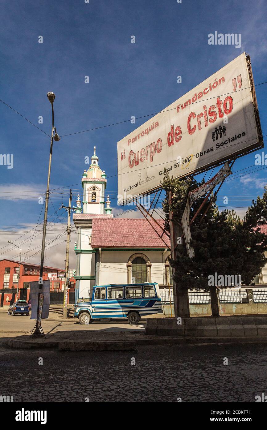 Segno religioso, El Alto, la Paz, Bolivia, Sud America Foto Stock