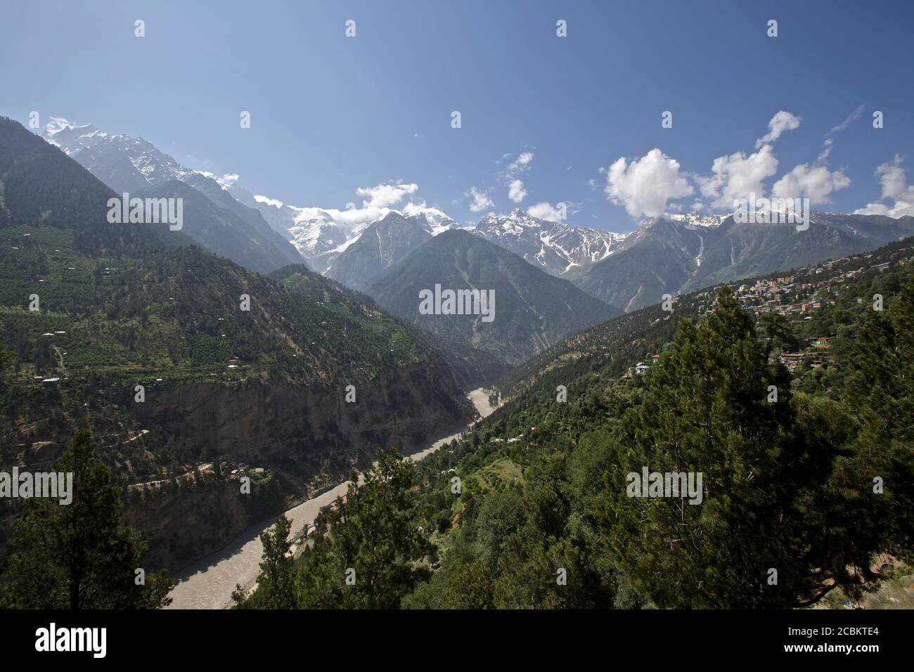 Fiume Sutlej e valle, Nako, Himachal Pradesh, India, Asia Foto Stock