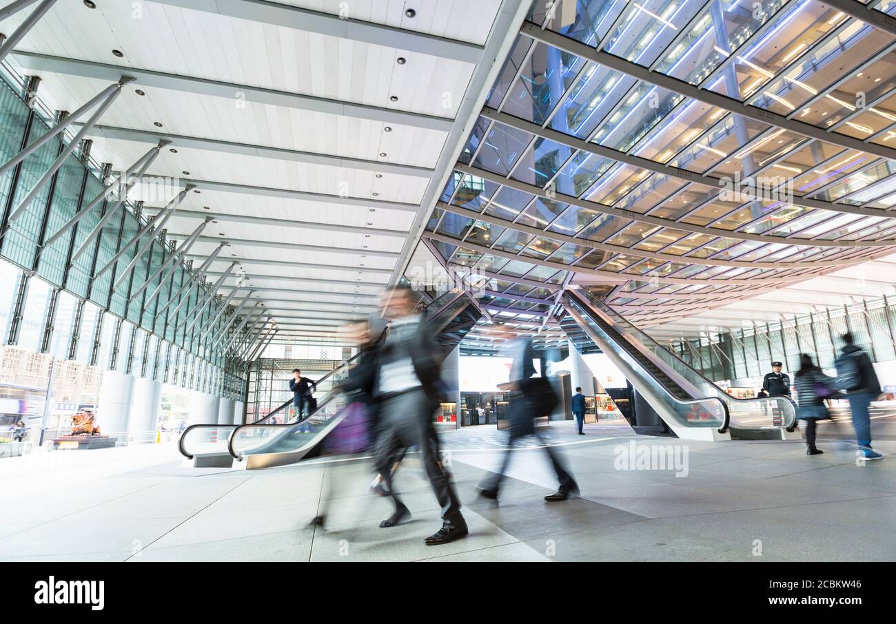 Ingresso alla lobby dell'edificio degli uffici, nel centro di Hong Kong Foto Stock