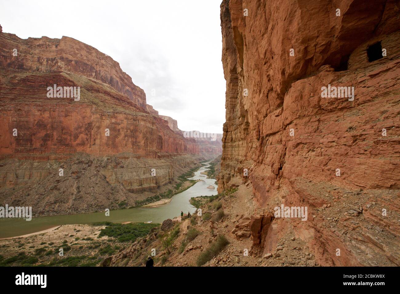 Vista ad alto angolo del fiume Colorado, del Grand Canyon, dell'Arizona, Stati Uniti Foto Stock