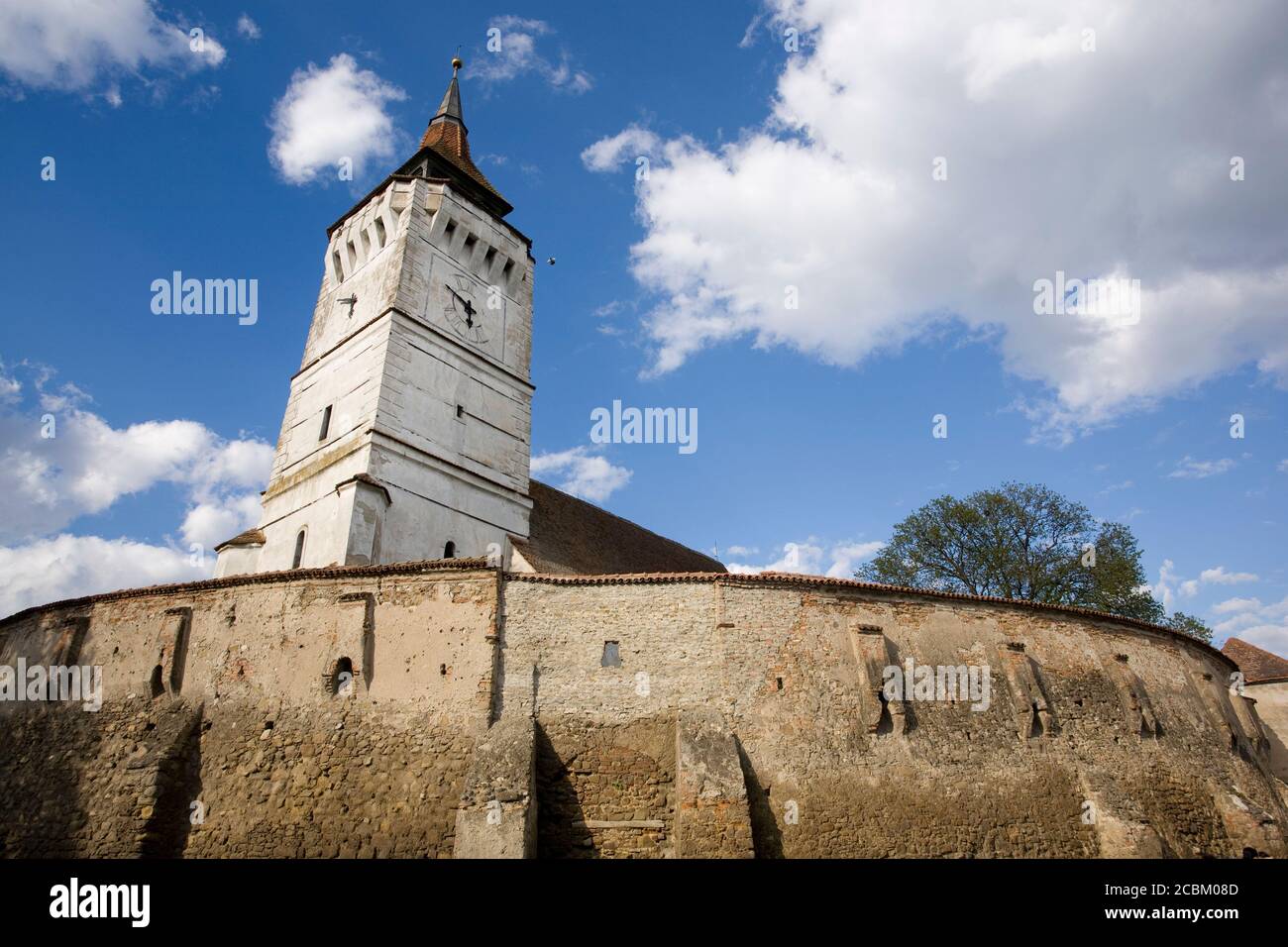Chiesa fortificata in Transilvania, patrimonio medievale dell'UNESCO, Romania, Europa Foto Stock