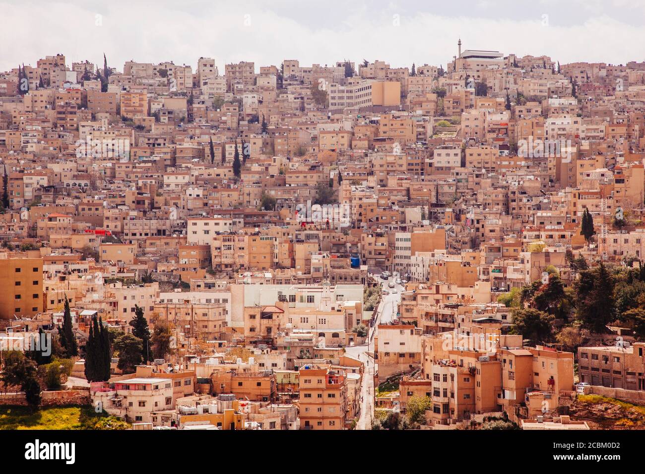Città affollata di Amman, Giordania Foto Stock