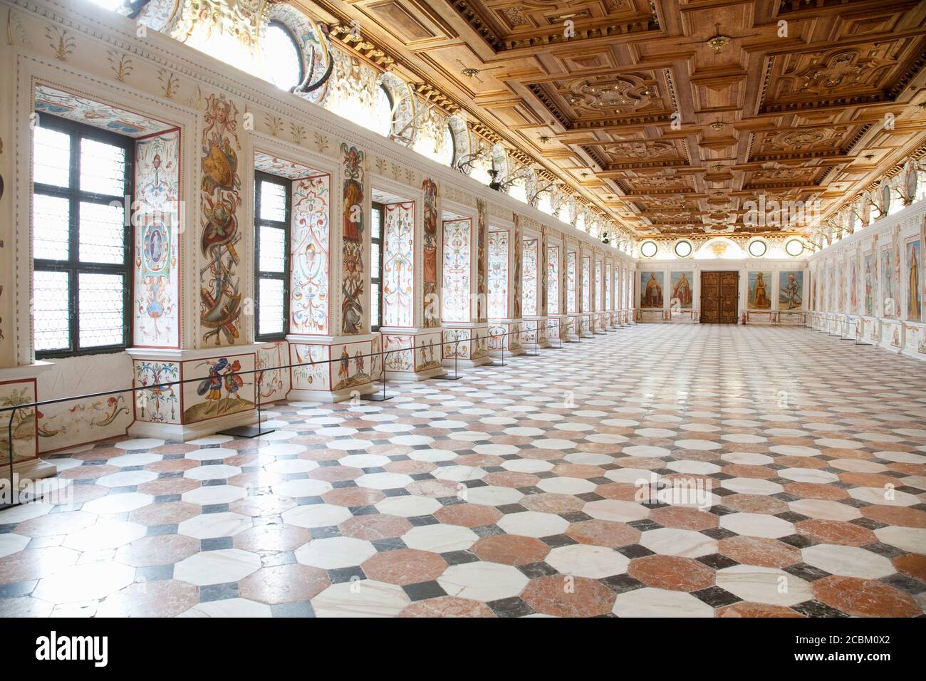 Pavimento in marmo nel castello di Ambras, Innsbruck, Austria Foto Stock