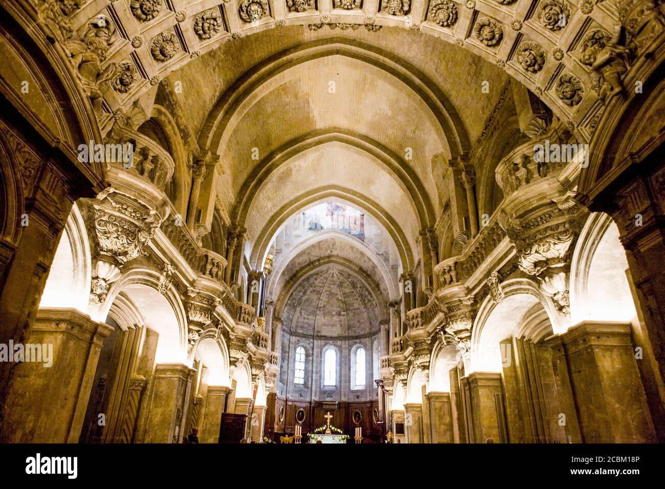 Interno della Cattedrale, Avignone, Provenza, Francia Foto Stock