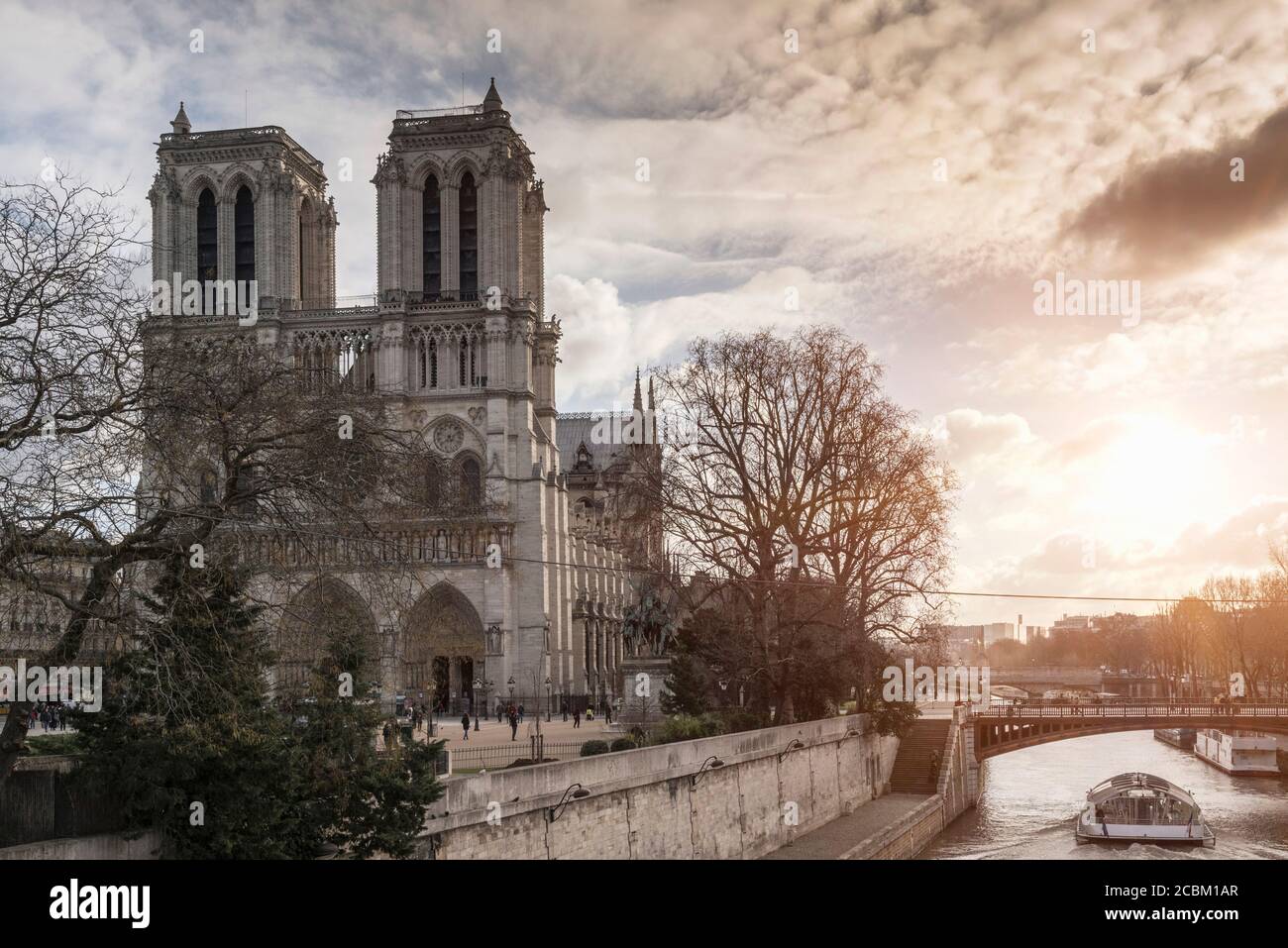 Vista sulla cattedrale di Notre Dame, Parigi, Francia Foto Stock