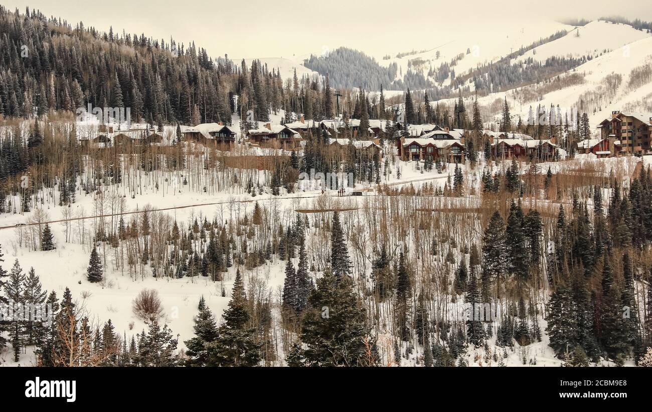 Winter Oasis Park City Utah Foto Stock