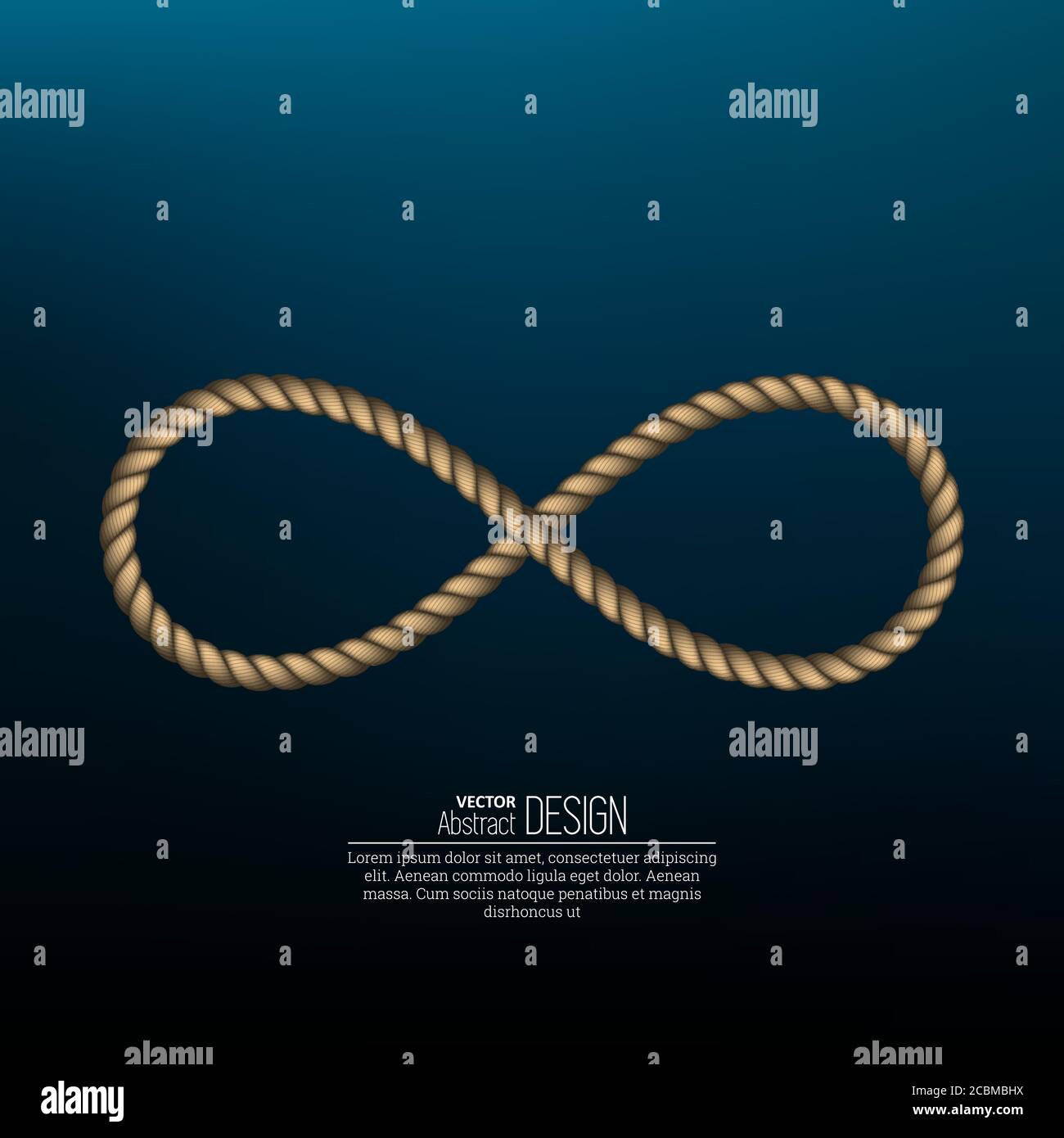 Simbolo infinito intrecciato da una corda di mare su uno sfondo