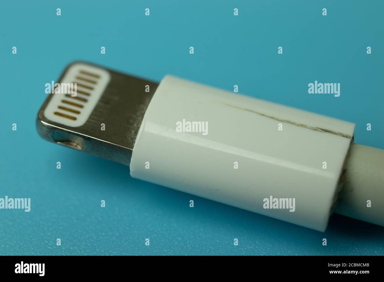 Macro primo piano del caricabatteria per illuminazione usb dock Foto Stock