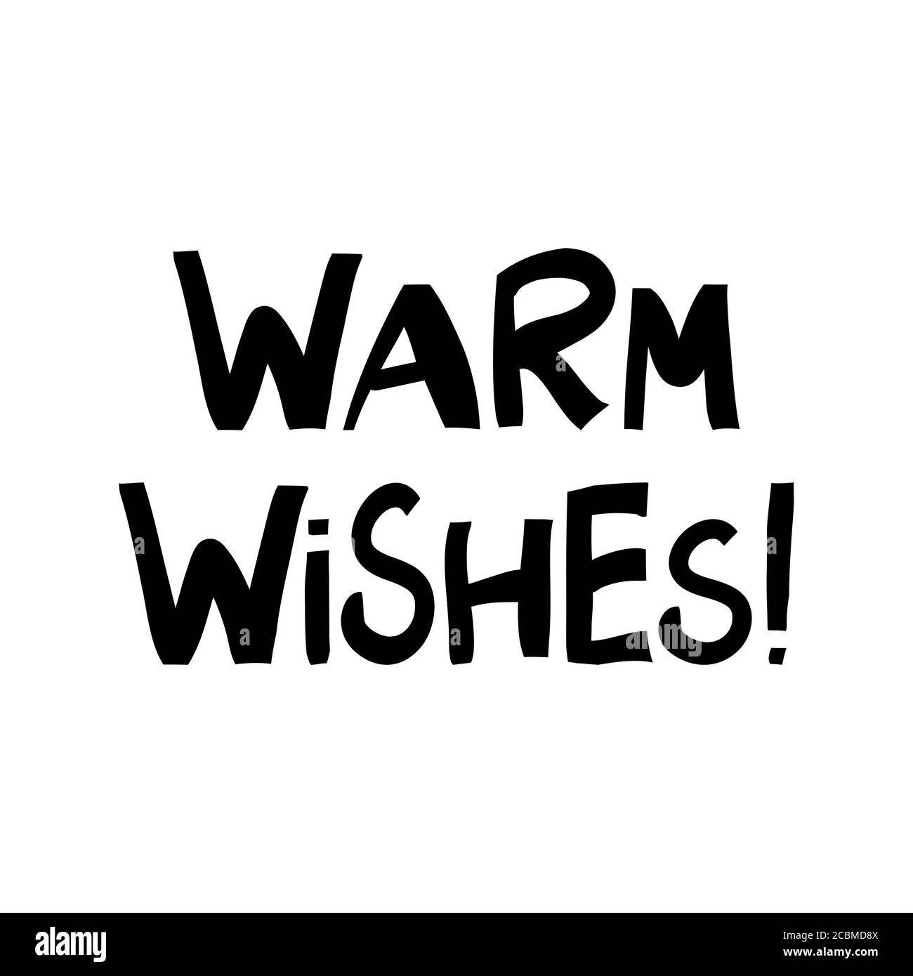 Cordiali auguri. Graziose scritte disegnate a mano in moderno stile scandinavo. Isolato su sfondo bianco. Illustrazione di stock vettoriale. Illustrazione Vettoriale