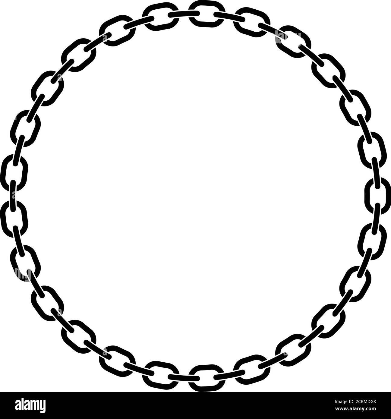 Collegamenti a catena in un'illustrazione vettoriale isolata con cerchio di prefezione Illustrazione Vettoriale