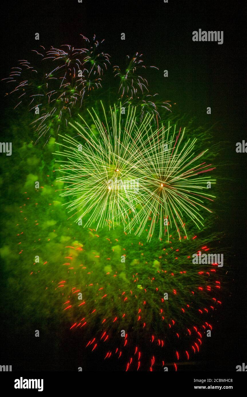 Fuochi d'artificio a Vancouver, British Columbia, Canada. Foto Stock Fuochi d'artificio a Vancouver, British Columbia, Canada. Foto Stock