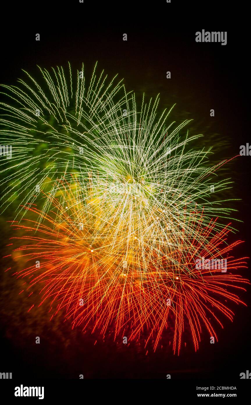 Fuochi d'artificio a Vancouver, British Columbia, Canada. Foto Stock Fuochi d'artificio a Vancouver, British Columbia, Canada. Foto Stock