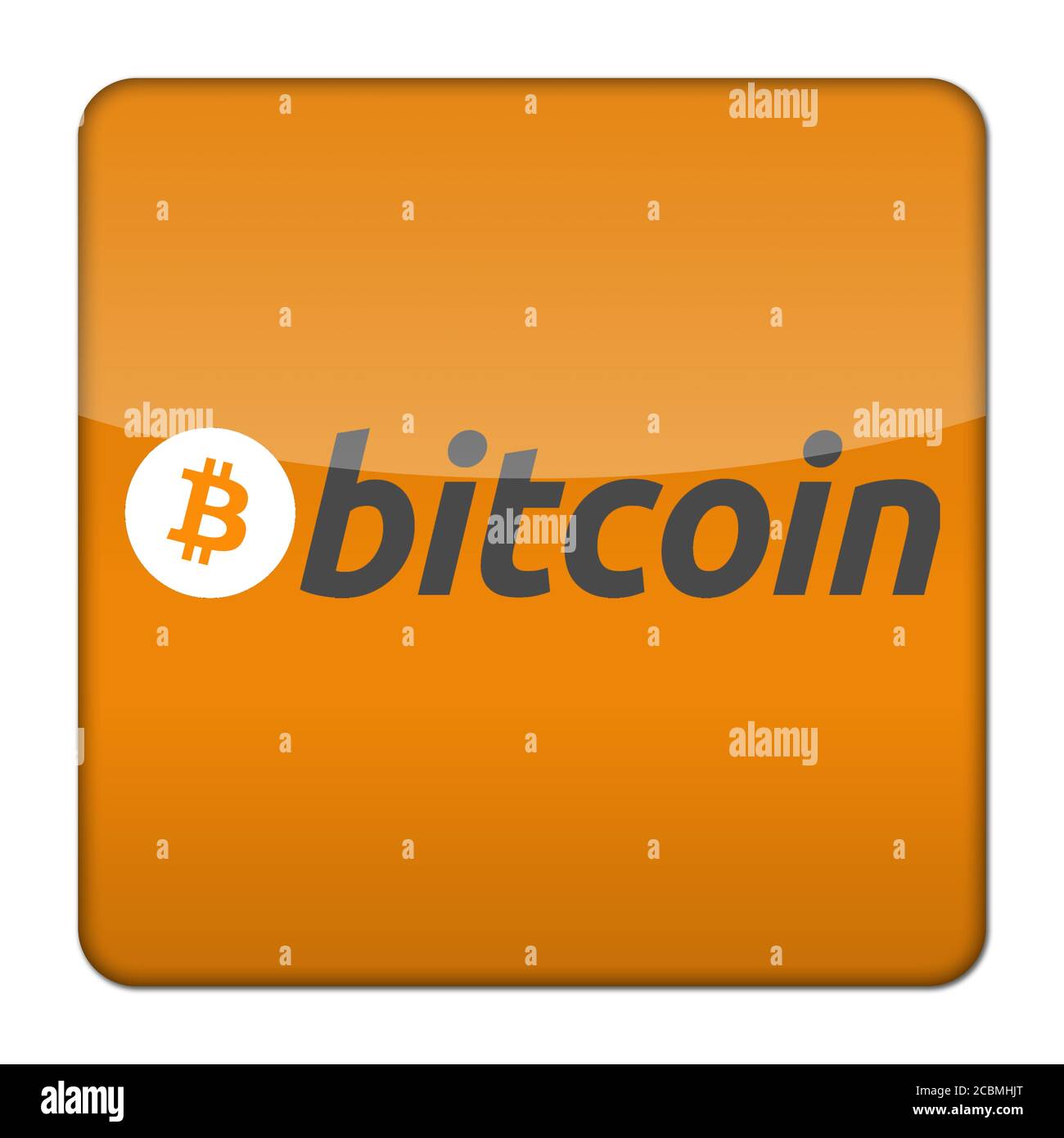 Logo Bitcoin pulsante icona app Foto Stock