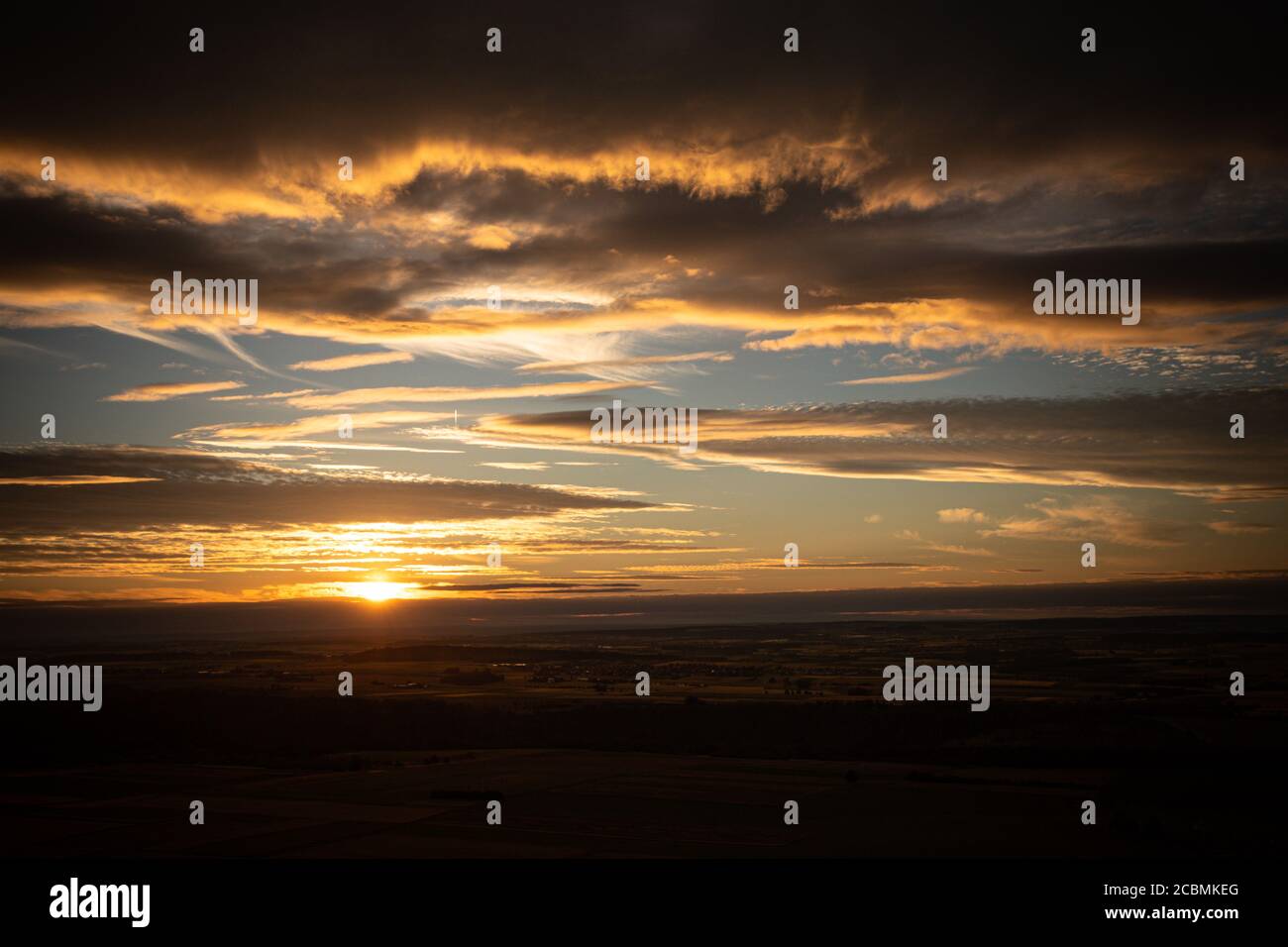 Tramonto vicino a Rottenburg am Neckar / Germania Foto Stock