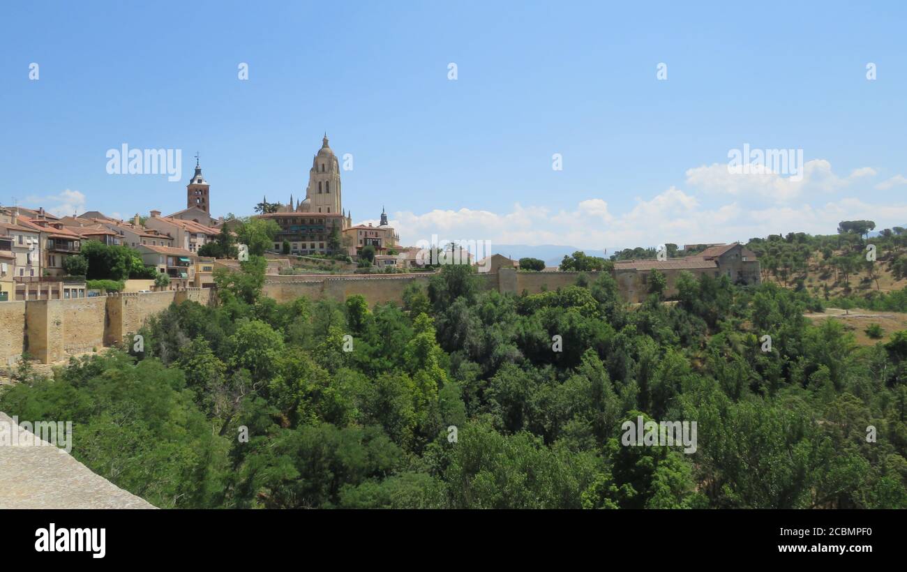 Vista generale della Cattedrale di Segovia Foto Stock