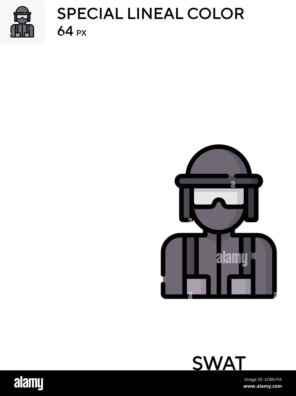 Icona vettore colore lineare speciale SWAT. Icone SWAT per il vostro progetto aziendale Illustrazione Vettoriale