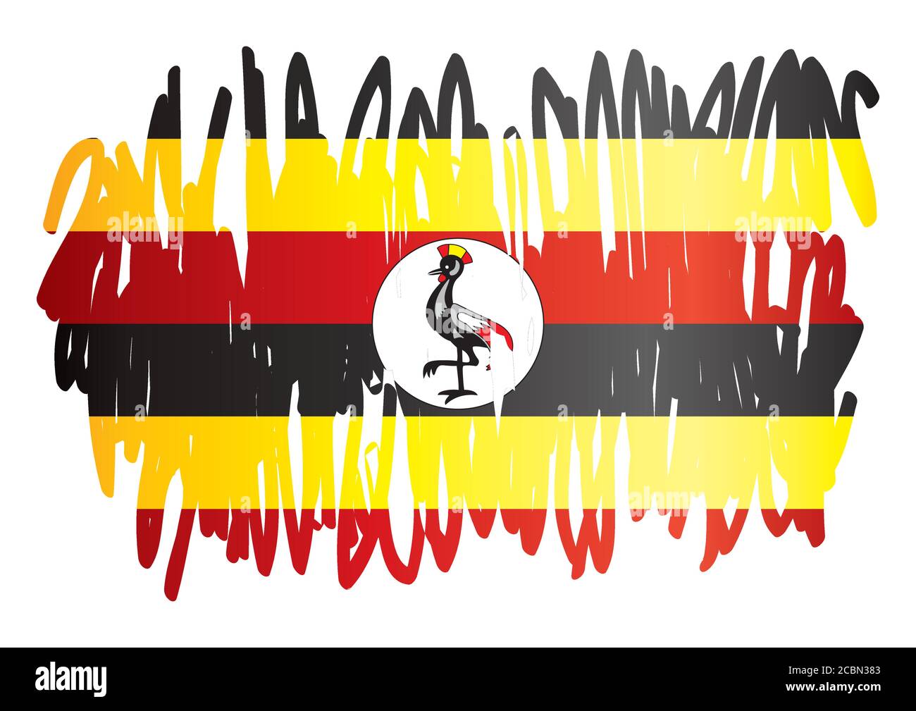 Bandiera dell'Uganda, Repubblica dell'Uganda. Modello per il design del premio, un documento ufficiale con la bandiera ugandese. Illustrazione vettoriale luminosa e colorata Illustrazione Vettoriale