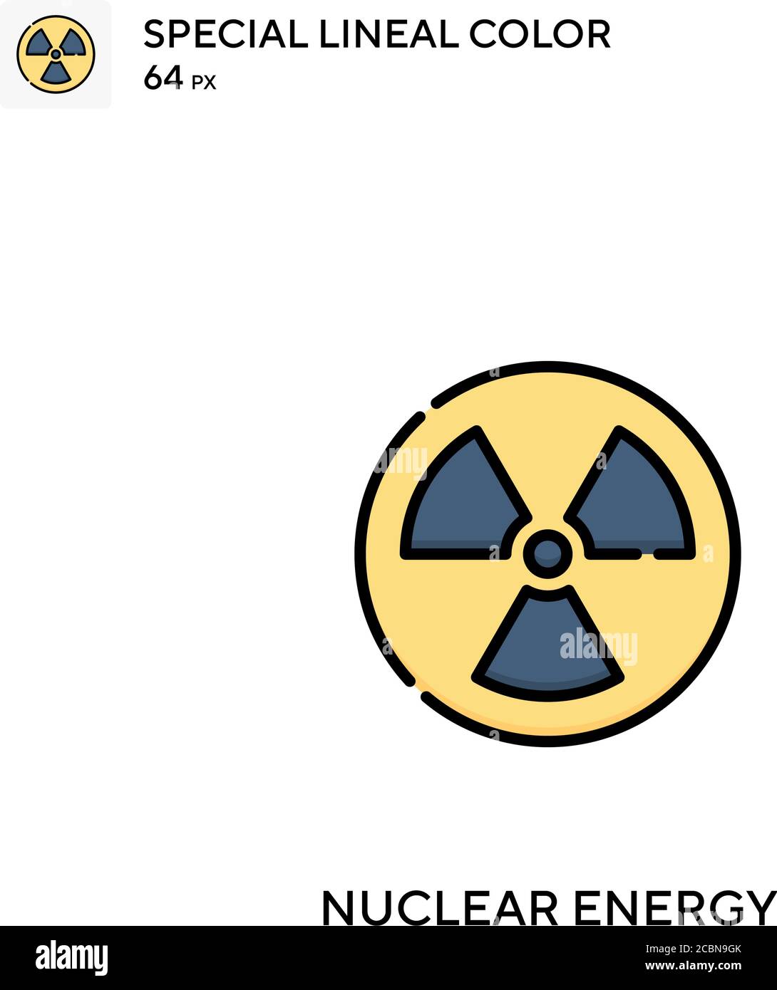 Energia nucleare icona vettore di colore lineare speciale. Icone di energia nucleare per il vostro progetto aziendale Illustrazione Vettoriale