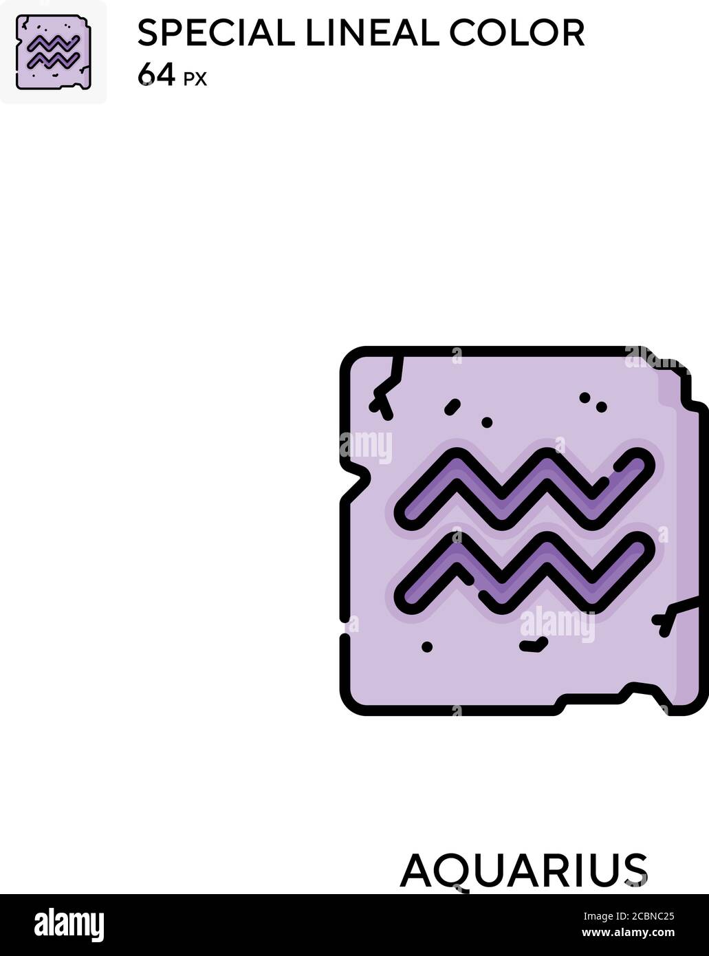 Aquarius icona vettore colore lineare speciale. Icone Aquarius per il vostro progetto di business Illustrazione Vettoriale