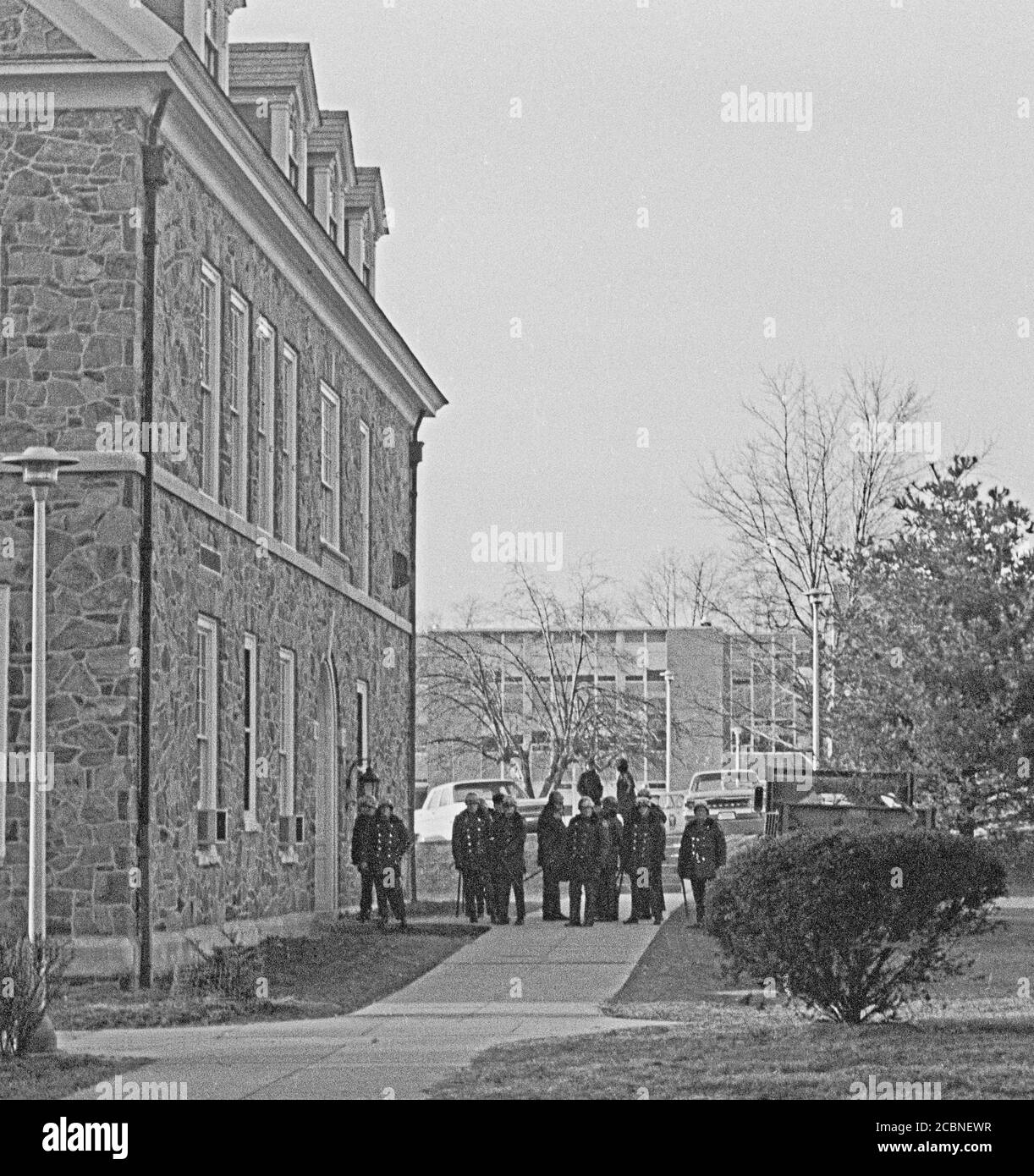 Alla fine degli anni '60, la polizia statale della Pennsylvania occupò il campus del Cheyney state College, un college prevalentemente afroamericano, HBCU, americano, USA Foto Stock