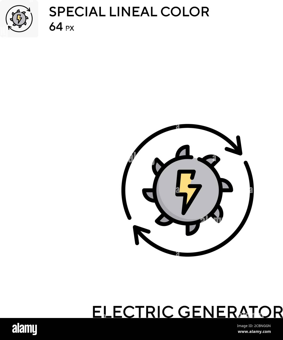 Generatore elettrico icona vettore colore lineare speciale. Icone di generatori  elettrici per il vostro progetto aziendale Immagine e Vettoriale - Alamy