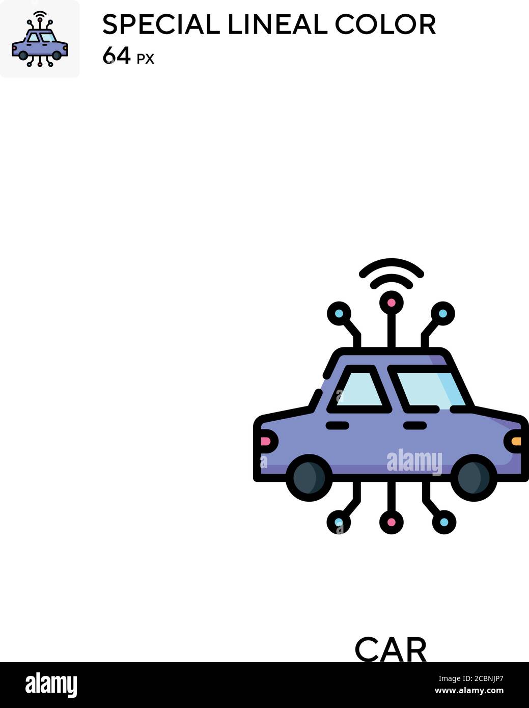 Icona vettore colore lineare speciale auto. Icone auto per il vostro progetto aziendale Illustrazione Vettoriale