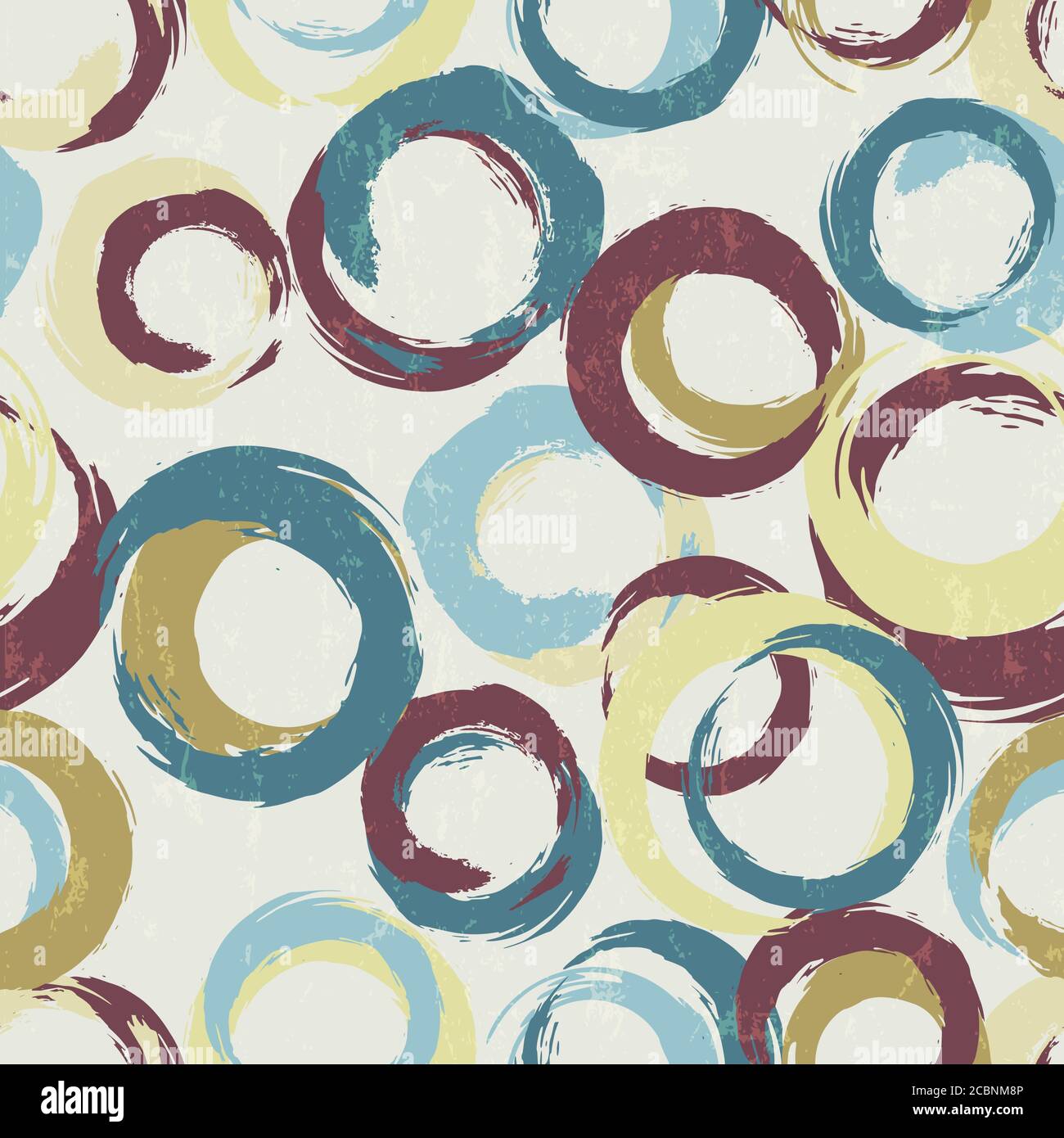 motivo di sfondo senza cuciture, con cerchi, tratti di vernice e schizzi Illustrazione Vettoriale