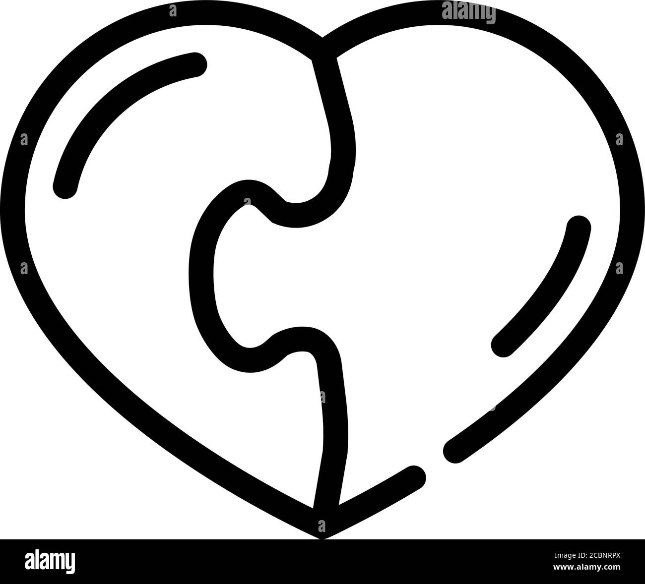 immagine vettoriale dell'icona della linea di accoppiamento dell'anima trovata dal cuore Illustrazione Vettoriale