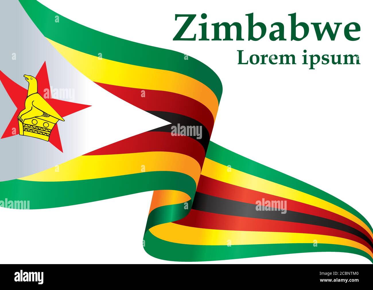 Bandiera dello Zimbabwe, Repubblica dello Zimbabwe. Modello per il design del premio, un documento ufficiale con la bandiera dello Zimbabwe. Illustrazione Vettoriale