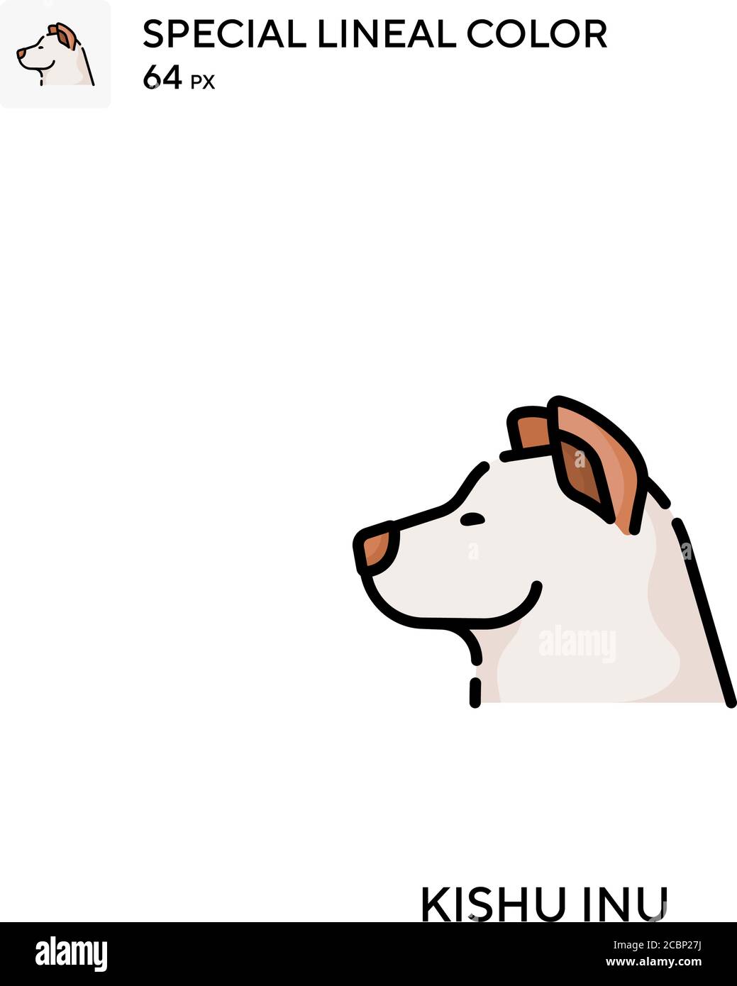 Kishu inu icona vettore colore lineare speciale. Icone di Kishu inu per il vostro progetto aziendale Illustrazione Vettoriale