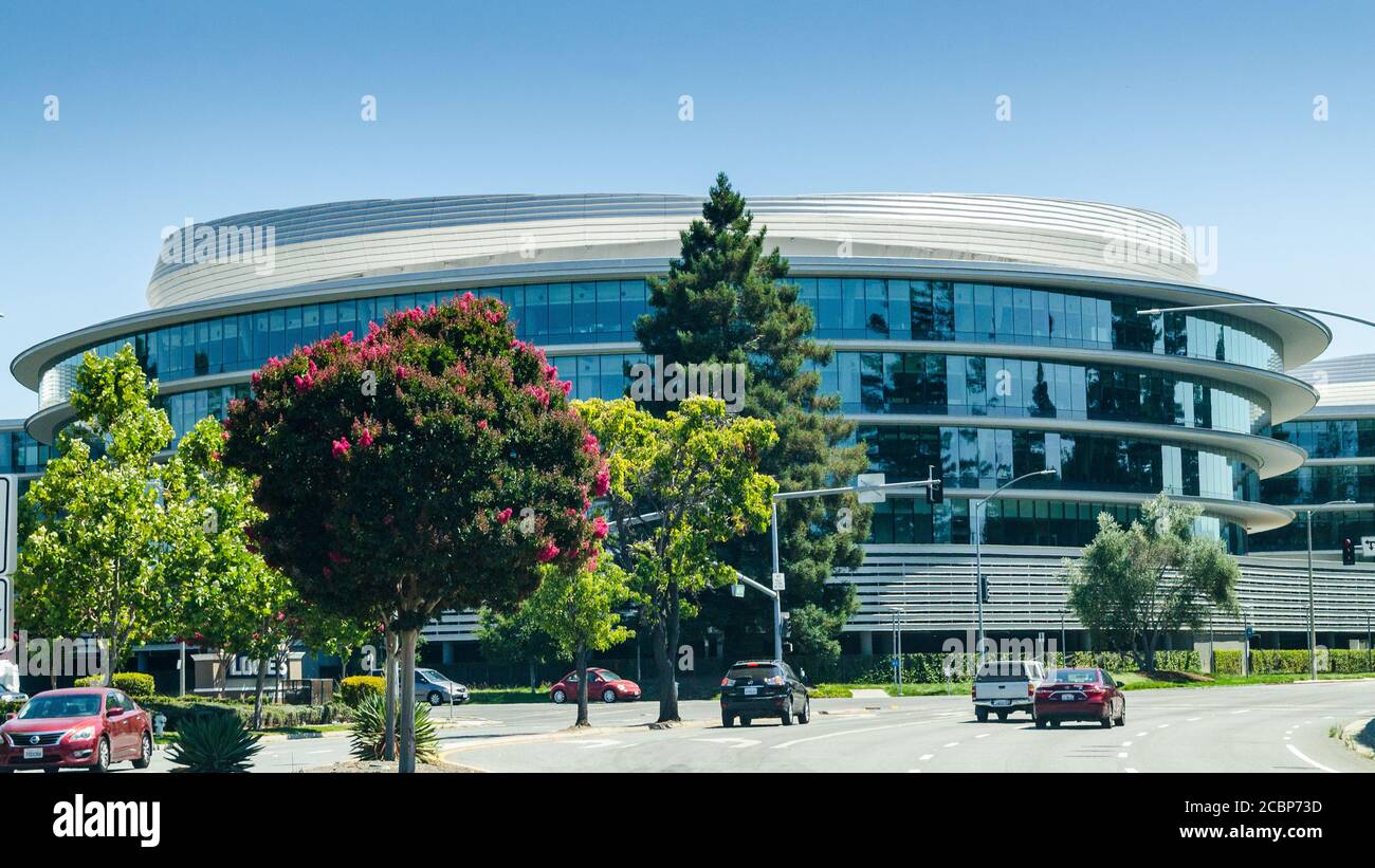 Una piccola parte del mostruoso quartier generale Apple a Cupertino California USA Foto Stock