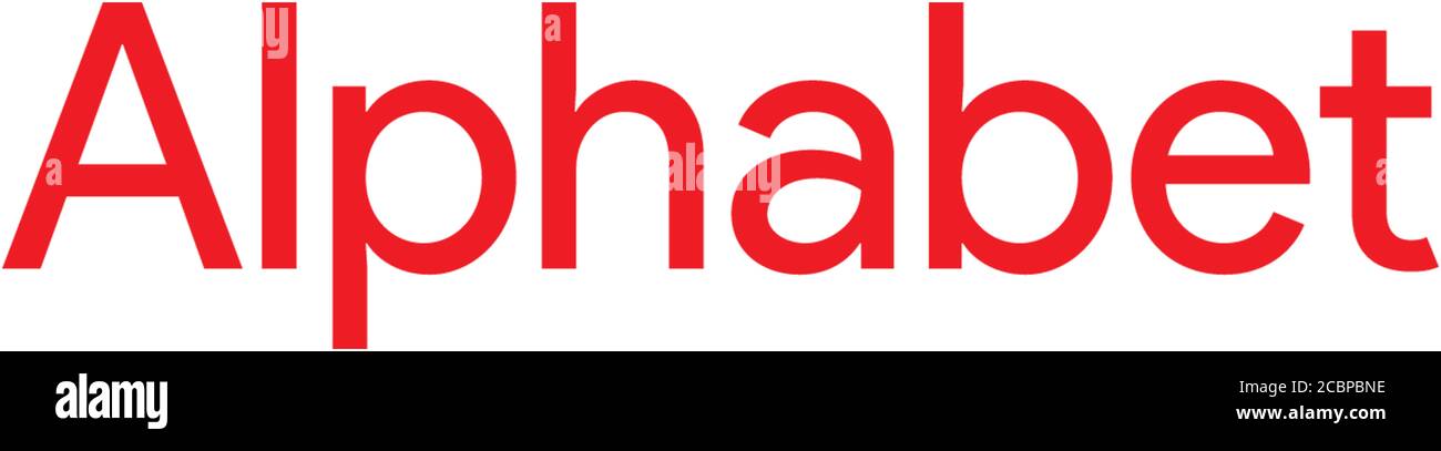 Logo Alphabet, Holding, servizi Internet, società di software, sfondo bianco Foto Stock