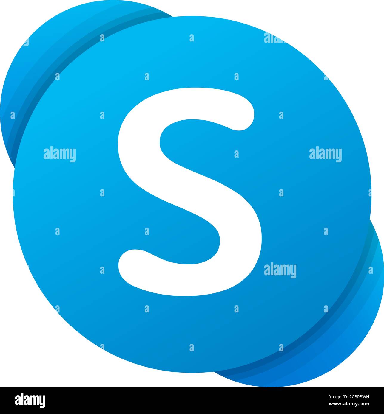 Logo Skype, servizio di messaggistica istantanea, software per messaggistica, chat, conferenze vocali e video, sfondo bianco Foto Stock