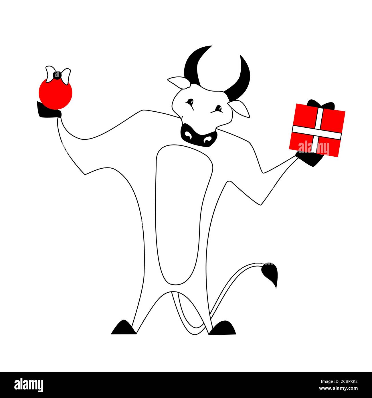 Zodiaco cinese. Segno astrologico animale cinese. Mucca. Simbolo di 2021 Illustrazione Vettoriale