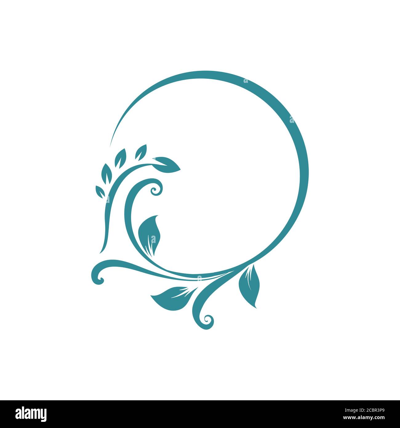 figure vettoriali con logo rotondo con cornice floreale. elementi grafici ornamentali cerchiali Illustrazione Vettoriale