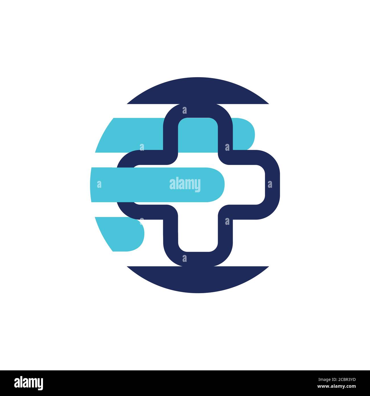 On line il servizio sanitario Croce medica vettore logo medico online logo design simbolo Illustrazione Vettoriale