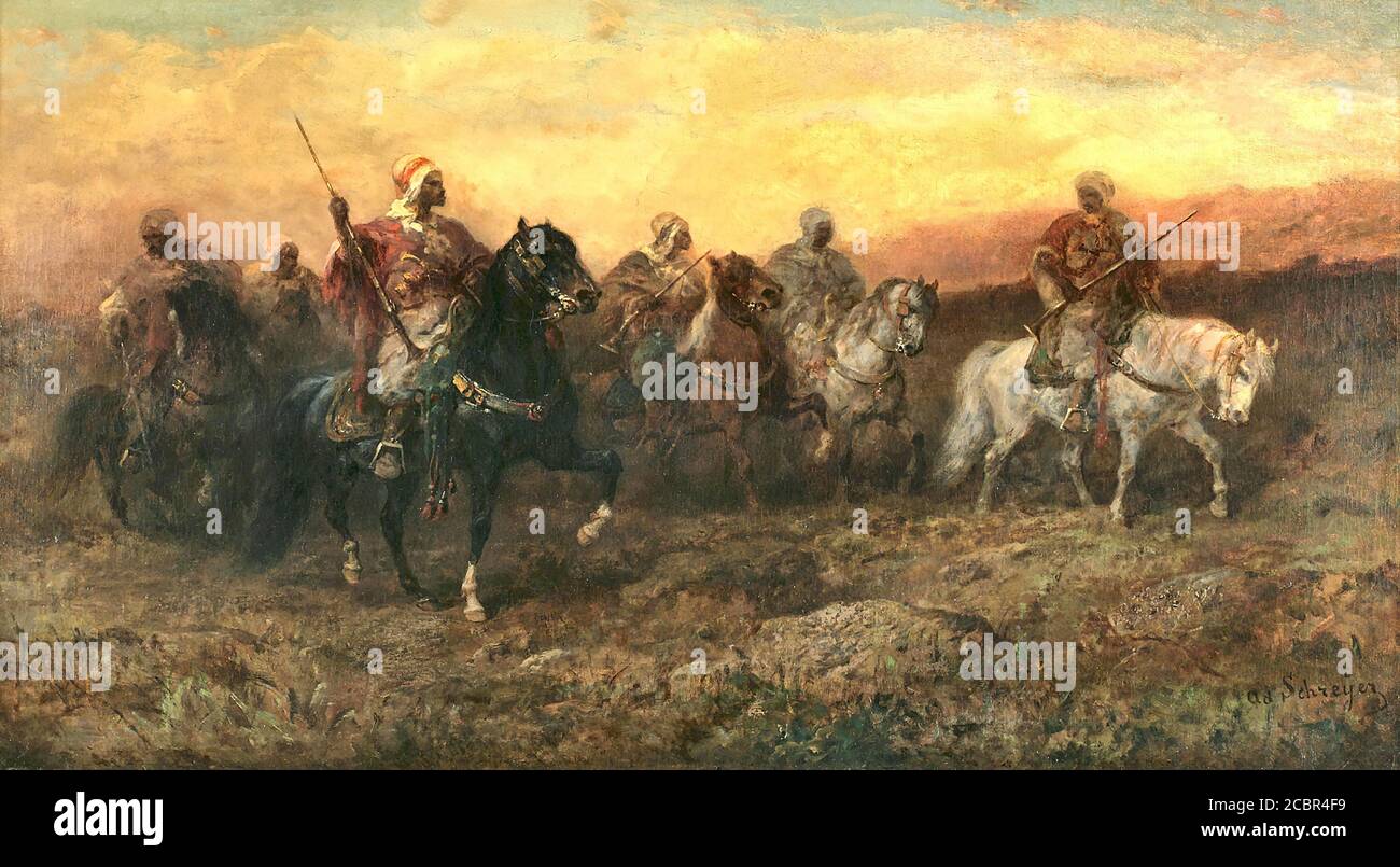 Schreyer Adolf - Riders beduini - Scuola di tedesco - 19 E all'inizio del XX secolo Foto Stock