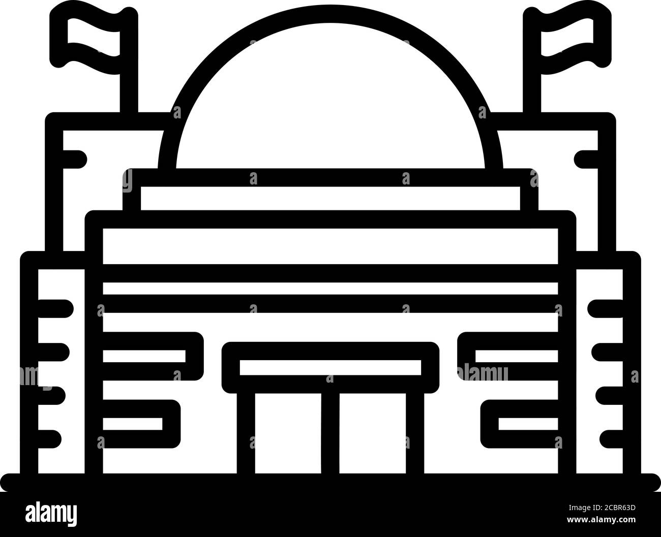 Icona del parlamento di Budapest, stile del contorno Illustrazione Vettoriale