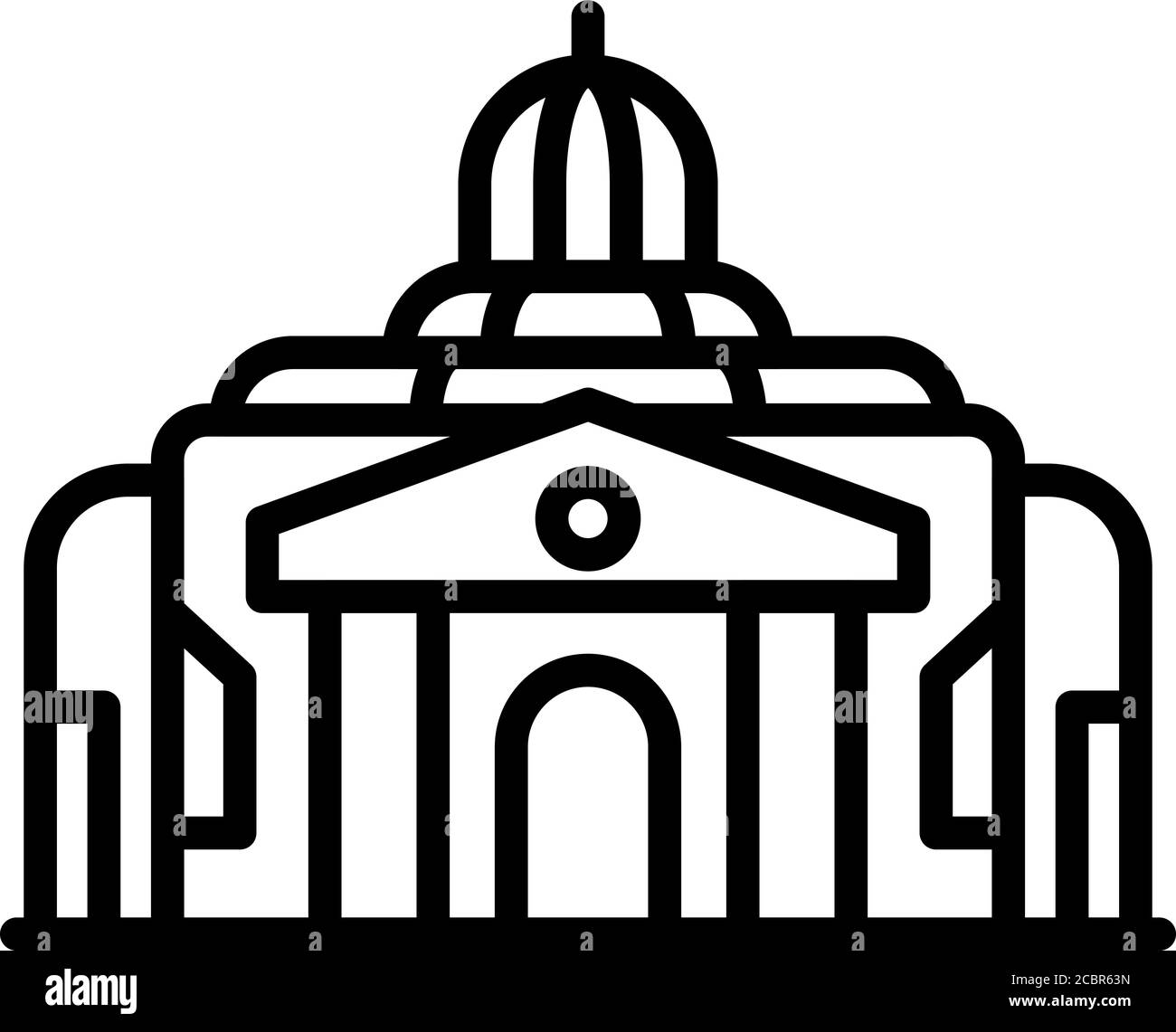 Icona del parlamento della Torre, stile del contorno Illustrazione Vettoriale