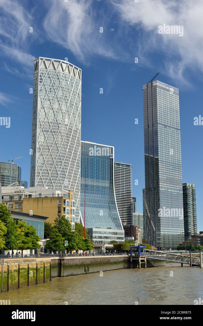 Canary Wharf Riverside, East London, Regno Unito Foto Stock