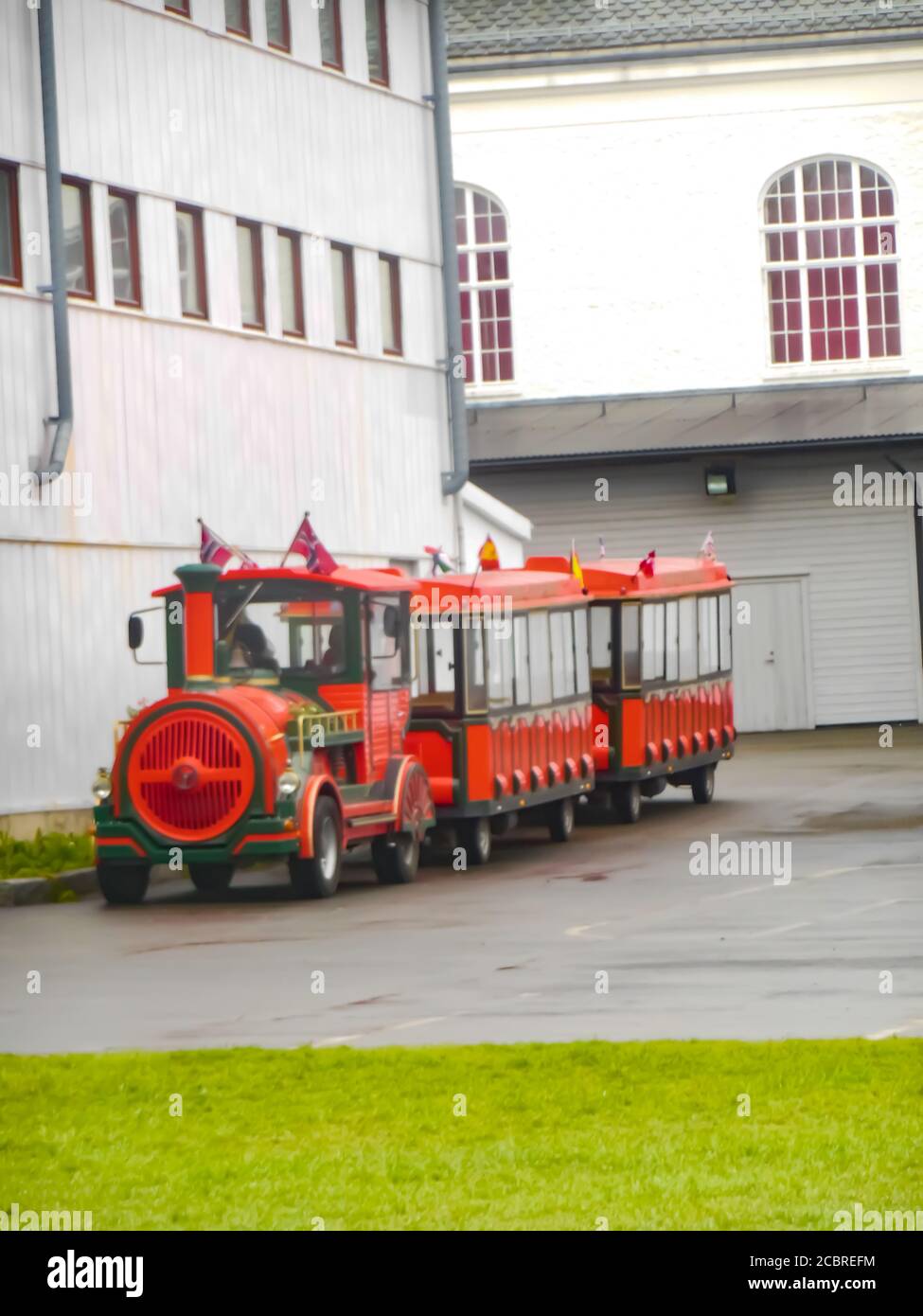 Bergen, Norvegia,2/6/2013 treno troly per bambini e turisti in norvegia Foto Stock