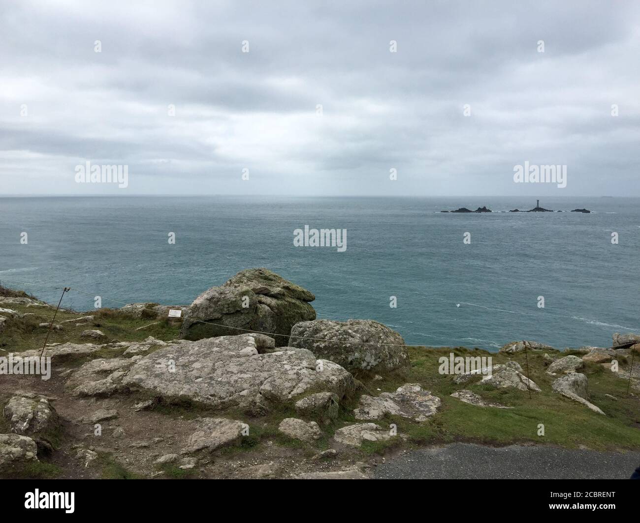 Vista da Lands End, Cornovaglia Foto Stock