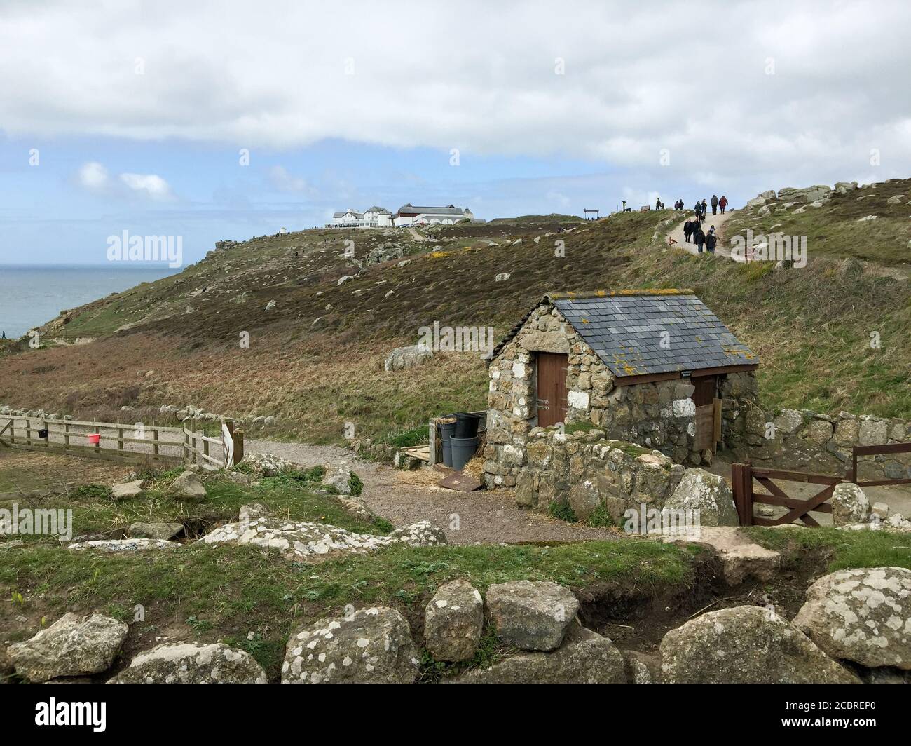 Vista da Lands End, Cornovaglia Foto Stock