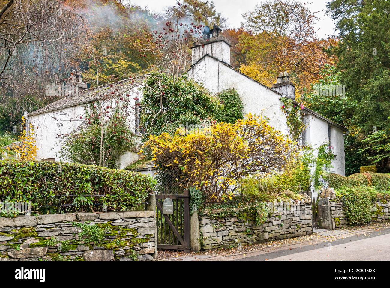 Colomba Cottage a Grasmere nel Distretto dei Laghi Inglesi. Una volta casa del poeta William Wordsworth e sua moglie Mary. Foto Stock