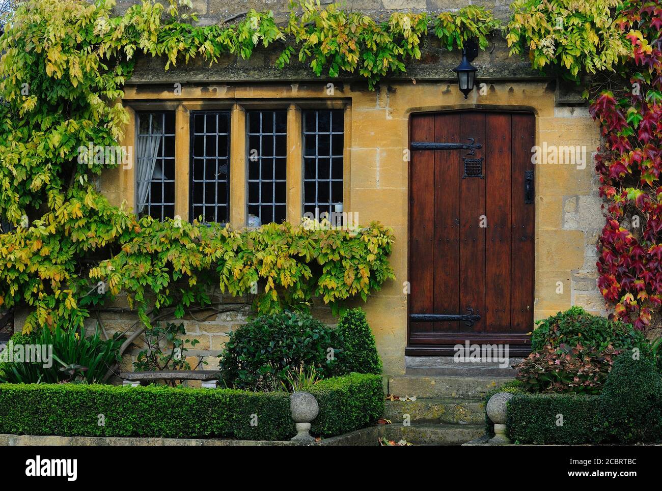 Cotswold casa in pietra a Broadway, Worcestershire, Inghilterra Foto Stock
